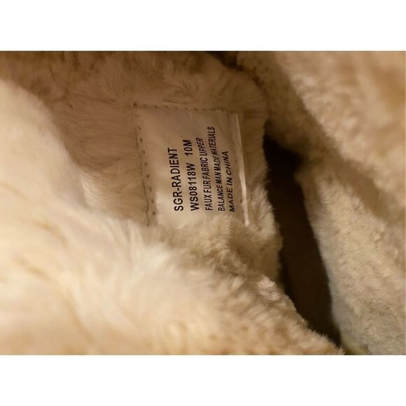 Pink Furry UGG Boots Size 10 Mid Ankle Light Pink Fur Suede - Picture 7 of 16